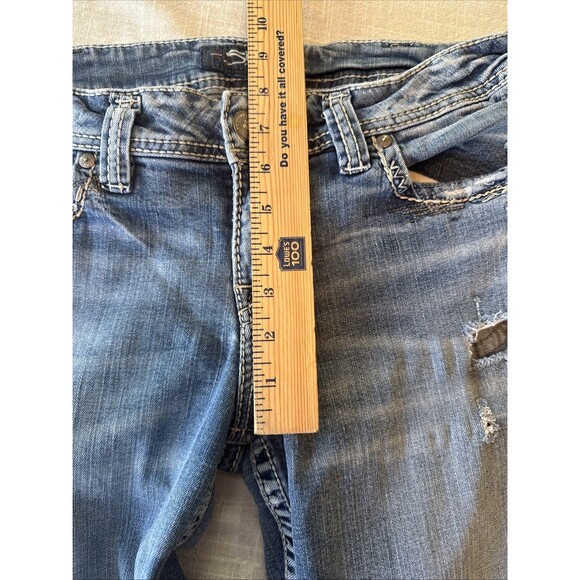 Silver Jeans SUKI Slim Boot Built Free Distressed Flap Pocket 32x33 (fits 32x32) - Picture 10 of 15